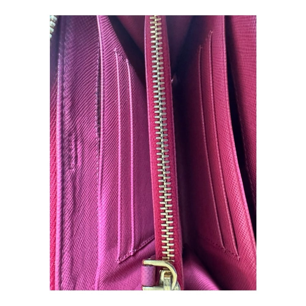 Prada Two Tone Pink Saffiano Leather Midsize Wallet - Picture 3 of 10